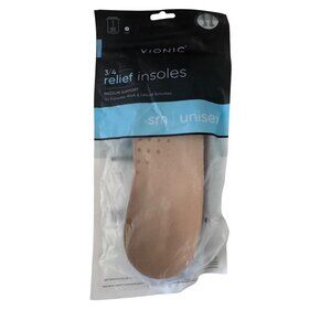 Vionic Relief Insoles 3/4 Medium Support Small W-6.5-8  M-5.5-7 Shoes Insert NWT